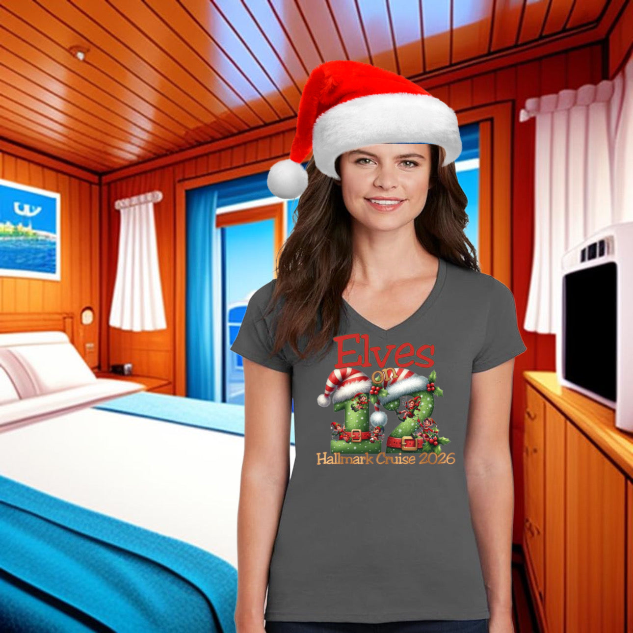 Hallmark Cruise Deck 12 Official Embarkation shirt - Sixthman Hallmark Themed Christmas Cruise