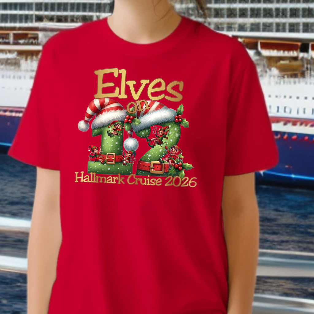 Hallmark Cruise Deck 12 Official Embarkation shirt - Sixthman Hallmark Themed Christmas Cruise