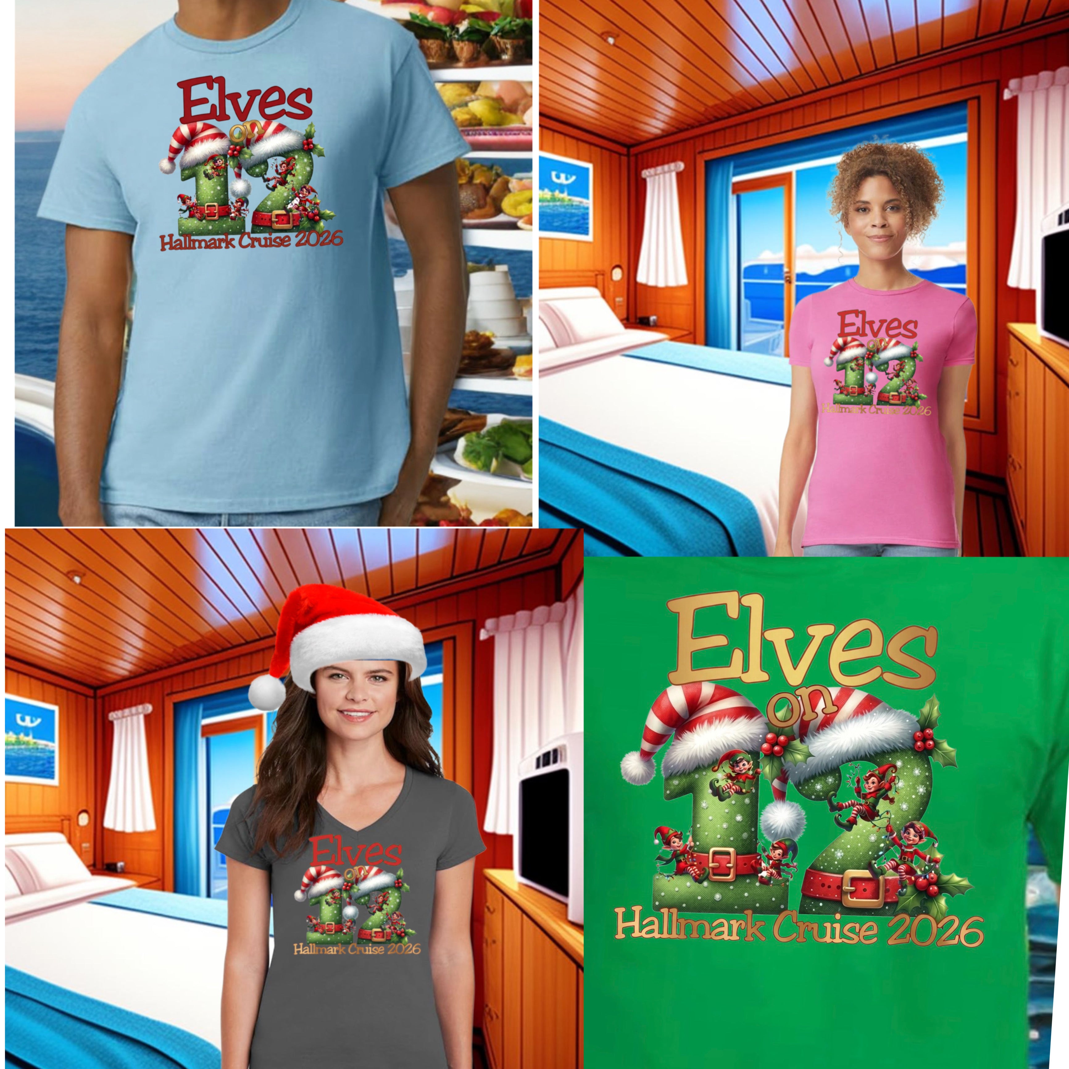 Hallmark Cruise Deck 12 Official Embarkation shirt - Sixthman Hallmark Themed Christmas Cruise